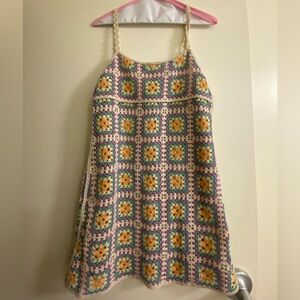 Crochet Multicolored Mini Dress Zara
